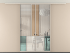 Перегородка Мозаик вдоль стены на потолок 2 створки