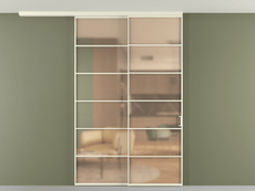 Перегородка Formato вдоль стены на потолок 2 створки с синхронным механизмом