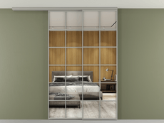 Перегородка Формато вдоль стены на потолок 2 створки с синхронным механизмом