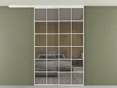 Перегородка Формато вдоль стены на потолок 2 створки с синхронным механизмом