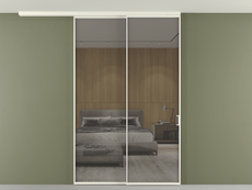 Перегородка Формато вдоль стены на потолок 2 створки с синхронным механизмом