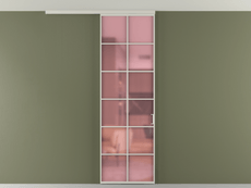 Перегородка Формато вдоль стены на потолок 1 створка