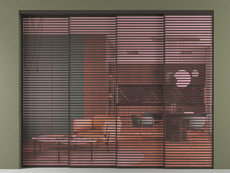 Перегородка Формато внутри проёма 4 створки с синхронным механизмом