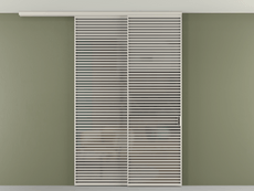 Перегородка Формато вдоль стены на потолок 2 створки с синхронным механизмом