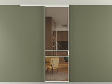 Перегородка Formato вдоль стены на потолок 1 створка