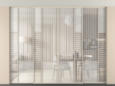 Перегородка Мозаик внутри проёма скрытое крепление в потолок 4 створки