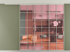 Перегородка Формато вдоль стены на потолок 3 створки с синхронным механизмом