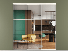 Перегородка Formato внутри проёма 3 створки с синхронным механизмом