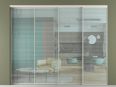 Перегородка Формато внутри проёма 4 створки с синхронным механизмом