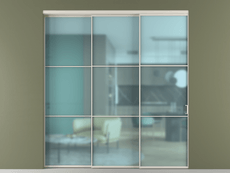 Перегородка Formato внутри проёма 3 створки с синхронным механизмом