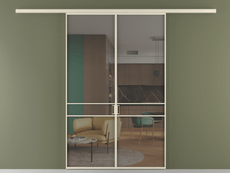 Перегородка Формато вдоль стены 2 створки