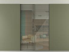 Перегородка Формато внутри проёма скрытое крепление в потолок 2 створки