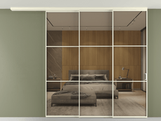 Перегородка Formato вдоль стены на потолок 3 створки с синхронным механизмом