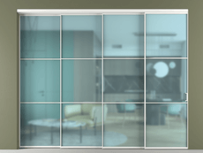 Перегородка Формато внутри проёма 4 створки с синхронным механизмом