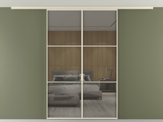 Перегородка Формато вдоль стены на потолок 2 створки