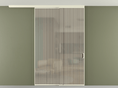 Перегородка Формато вдоль стены на потолок 2 створки с синхронным механизмом