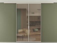 Перегородка Формато вдоль стены на потолок 2 створки