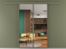 Перегородка Formato вдоль стены 2 створки