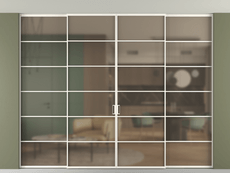 Перегородка Formato внутри проёма скрытое крепление в потолок 4 створки