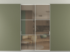 Перегородка Formato внутри проёма скрытое крепление в потолок 2 створки