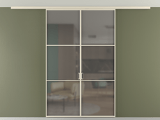 Перегородка Формато вдоль стены на потолок 2 створки