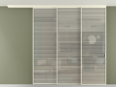 Перегородка Формато вдоль стены на потолок 3 створки с синхронным механизмом