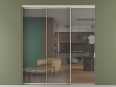 Перегородка Формато внутри проёма 3 створки с синхронным механизмом