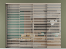 Перегородка Формато внутри проёма 4 створки с синхронным механизмом