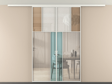 Перегородка Мозаик вдоль стены на потолок 2 створки