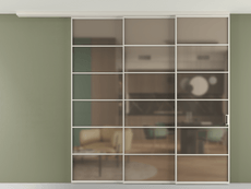 Перегородка Формато вдоль стены на потолок 3 створки с синхронным механизмом