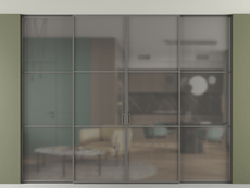 Перегородка Formato внутри проёма скрытое крепление в потолок 4 створки