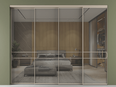 Перегородка Formato внутри проёма 4 створки с синхронным механизмом