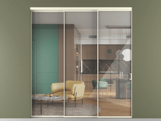 Перегородка Formato внутри проёма 3 створки с синхронным механизмом