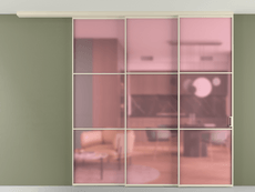 Перегородка Формато вдоль стены на потолок 3 створки с синхронным механизмом