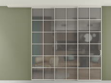 Перегородка Формато вдоль стены на потолок 3 створки с синхронным механизмом