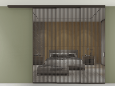 Перегородка Formato вдоль стены на потолок 3 створки с синхронным механизмом