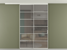 Перегородка Formato вдоль стены на потолок 2 створки с синхронным механизмом