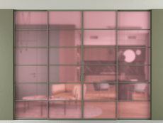 Перегородка Formato внутри проёма скрытое крепление в потолок 4 створки