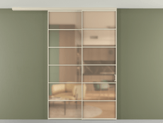 Перегородка Formato вдоль стены на потолок 2 створки с синхронным механизмом