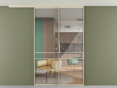 Перегородка Формато вдоль стены на потолок 2 створки с синхронным механизмом