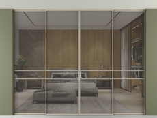 Перегородка Formato внутри проёма скрытое крепление в потолок 4 створки