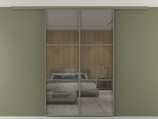 Перегородка Формато вдоль стены на потолок 2 створки