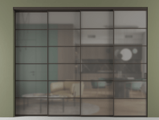 Перегородка Формато внутри проёма 4 створки с синхронным механизмом