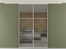 Перегородка Формато вдоль стены на потолок 2 створки