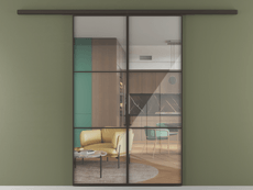 Перегородка Формато вдоль стены 2 створки