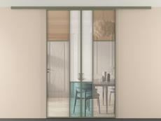 Перегородка Мозаик вдоль стены на потолок 2 створки