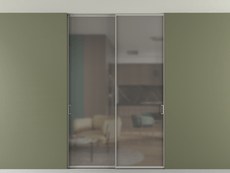 Перегородка Формато внутри проёма скрытое крепление в потолок 2 створки