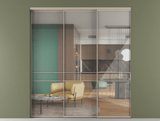 Перегородка Формато внутри проёма 3 створки с синхронным механизмом