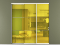 Перегородка Formato внутри проёма 3 створки с синхронным механизмом