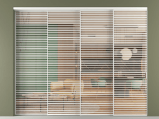 Перегородка Формато внутри проёма 4 створки с синхронным механизмом